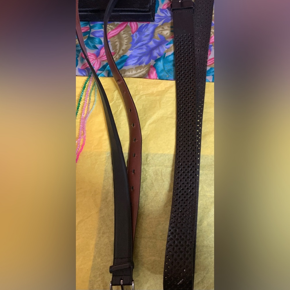 Perry Ellis Red and Black Leather Belt
